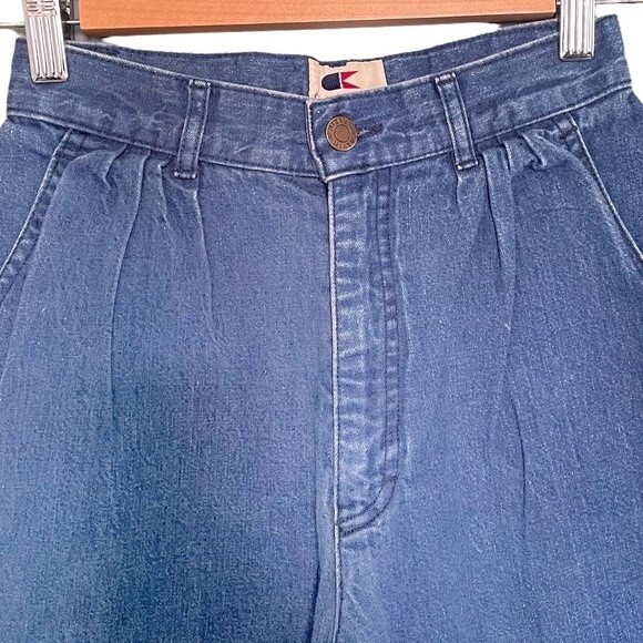 Vintage 1980s Calvin Klein Pleated Mom Jeans Indigo Wash 100% Cotton Size 5 | 24 - Picture 4 of 12